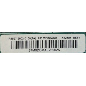 MAIN PARA MONITOR HP / NUMERO DE PARTE 3527-2602-0150 / R017122810792 / R3527-2602-0150 / NUMERO DE PANEL M270HAN01.6 (HS)(AK1) / MODELO HSD-0091-K